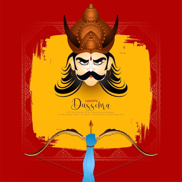 Vector happy dussehra traditional cultural festival background design