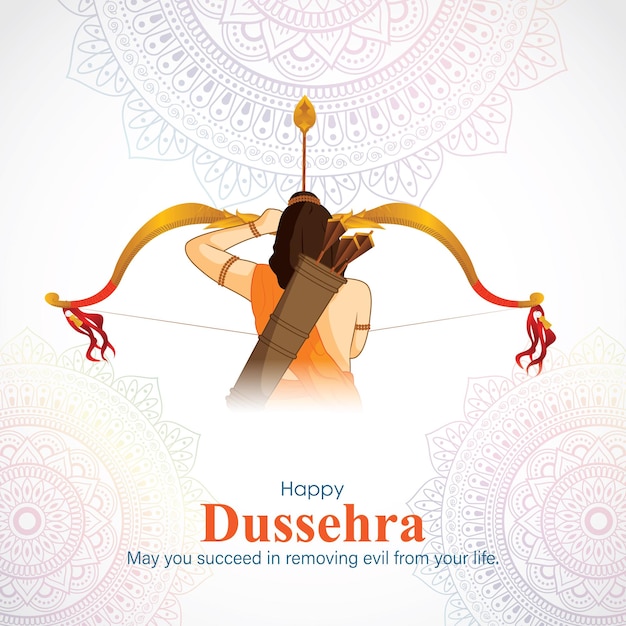 Vector happy dussehra vector illustration concept hindu festival 2024