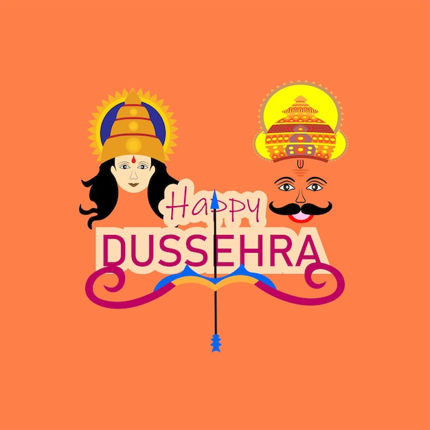 Happy Dussehra with creative design ,Vector Illustration.