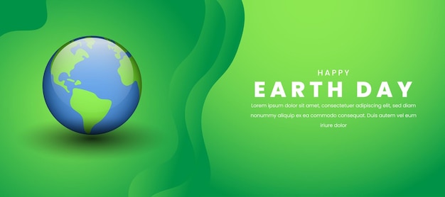 Vector happy earth day banner design isolated background vector