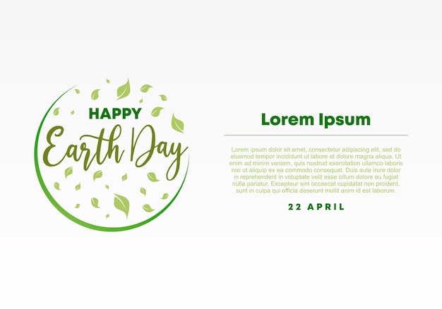 Happy earth day banner poster for landing page celebration on april 22