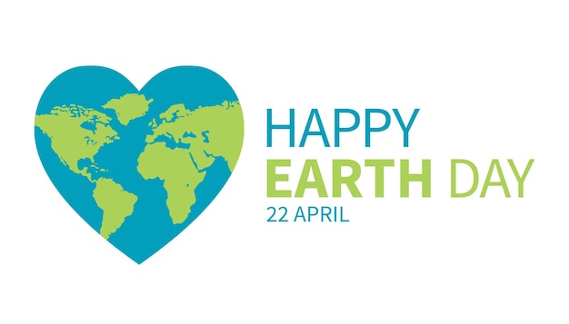 Happy Earth Day concept Heart shape earth Earth Day International Mother Earth Day