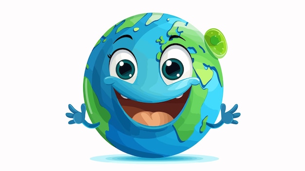 Happy Earth Day Design with Cartoon World Globe