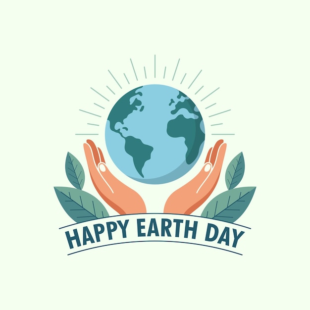 Vector happy earth day friendly world environment day save the earth