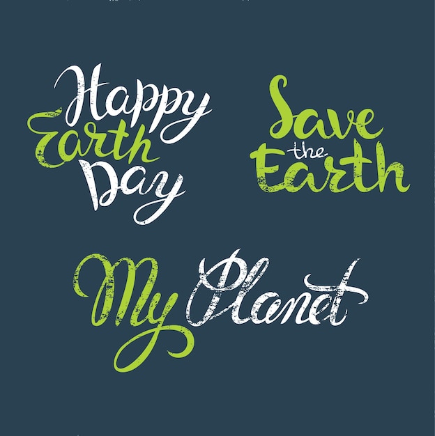 Happy Earth Day hand lettering poster for Earth Day Earth