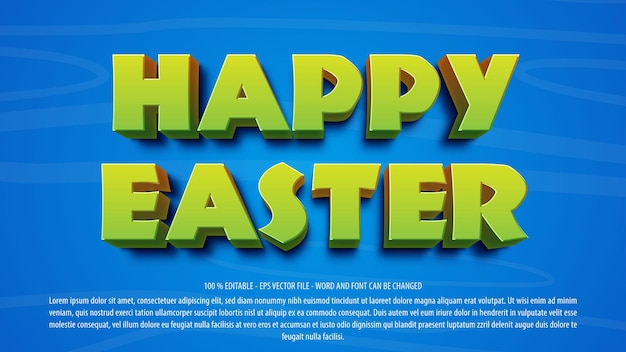 Happy easter 3d editable text effect