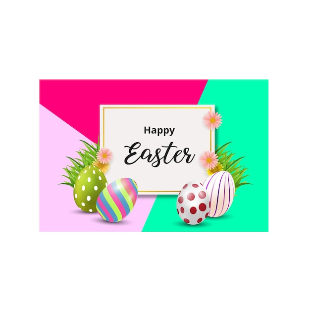 happy easter background with colorful eggs 1