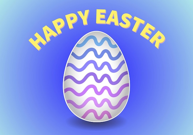 Happy Easter background with decorative Easter egg. Vector colorful ornamental egg