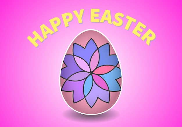 Happy Easter background with decorative Easter egg. Vector colorful ornamental egg