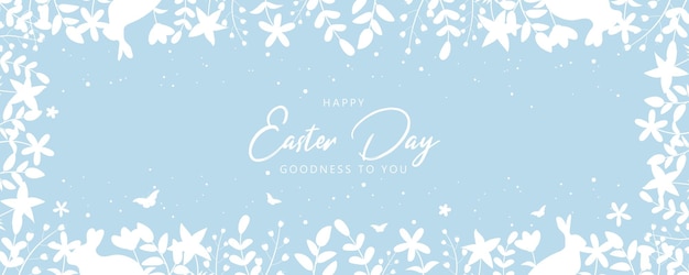 Happy easter banner in flat design