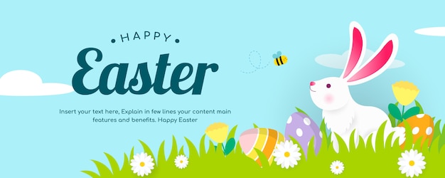 Happy Easter Banner Vector illustration.