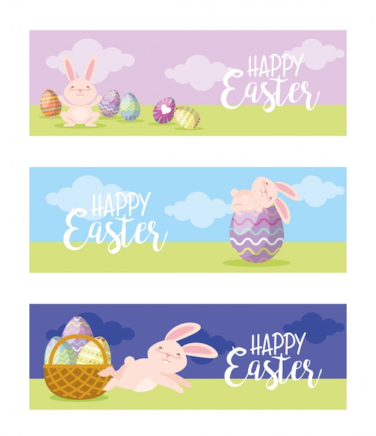 Happy easter banners