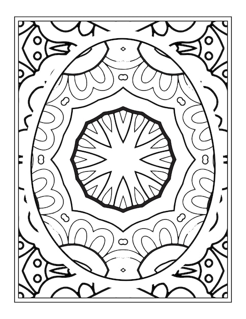 Happy Easter Black and White Mandala flower Coloring book for adults