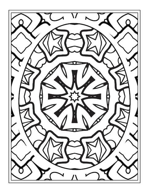 Happy Easter Black and White Mandala flower Coloring book