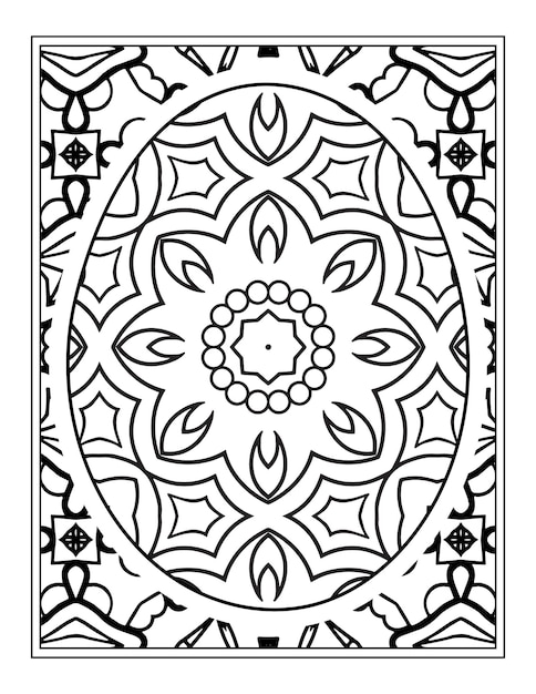 Happy Easter Black and White Mandala flower Coloring book