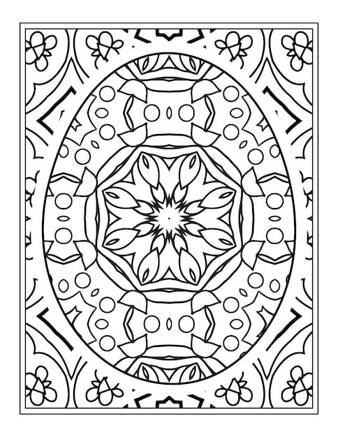 Happy Easter Black and White Mandala flower Coloring book