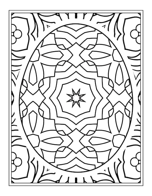 Happy Easter Black and White Mandala flower Coloring book