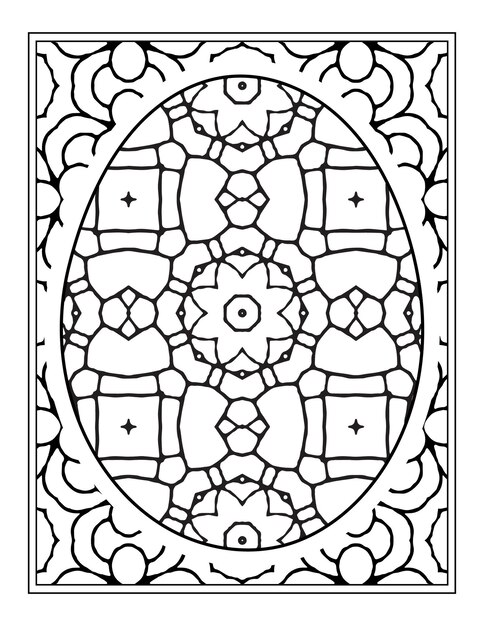 Happy Easter Black and White Mandala flower Coloring book