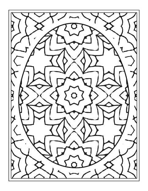 Happy Easter Black and White Mandala flower Coloring book