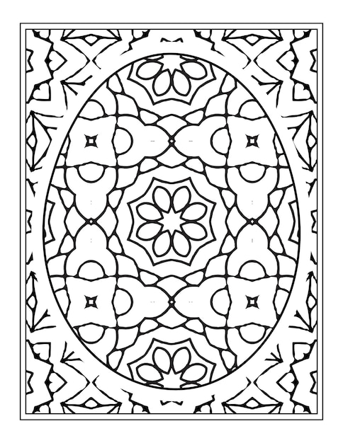 Happy Easter Black and White Mandala flower Coloring book