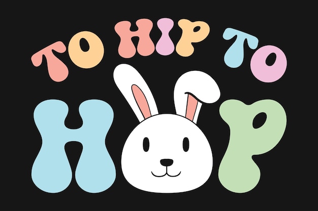 Happy Easter Bunny Vector T-Shirt Design