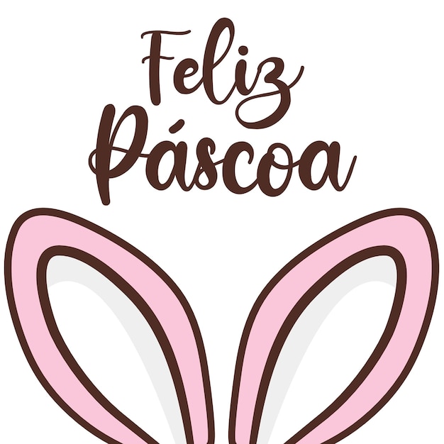 happy easter card Cute ears bunny Vector