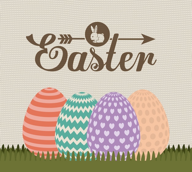 Happy easter card design