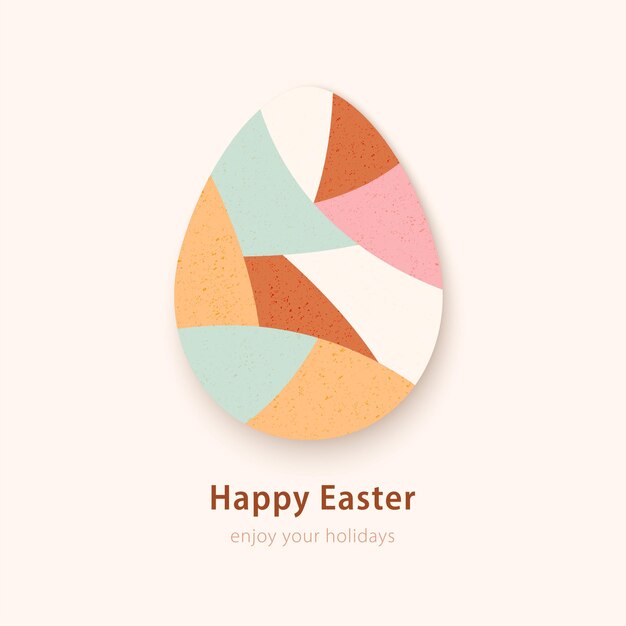 Vector happy easter card in modern minimalistic style with geometric shapes eggs trendy editable vector