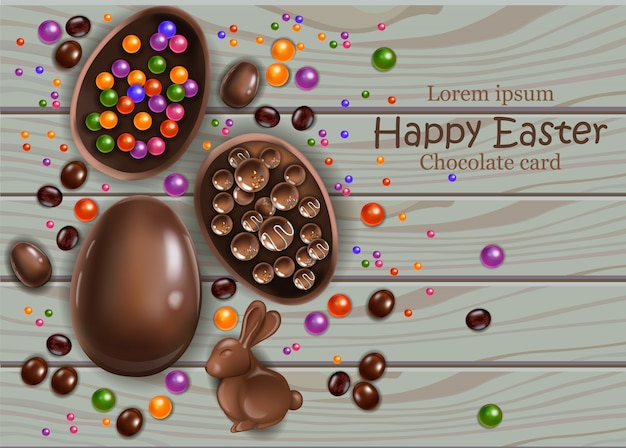 Happy Easter chocolate eggs card