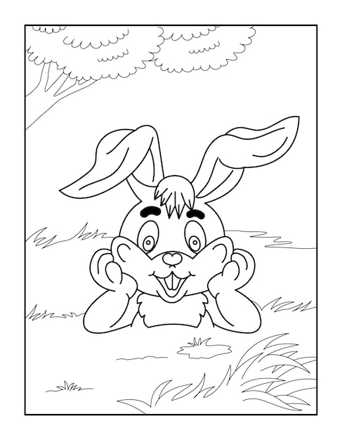 Happy Easter Coloring Page for kids Coloring book for relax and meditation