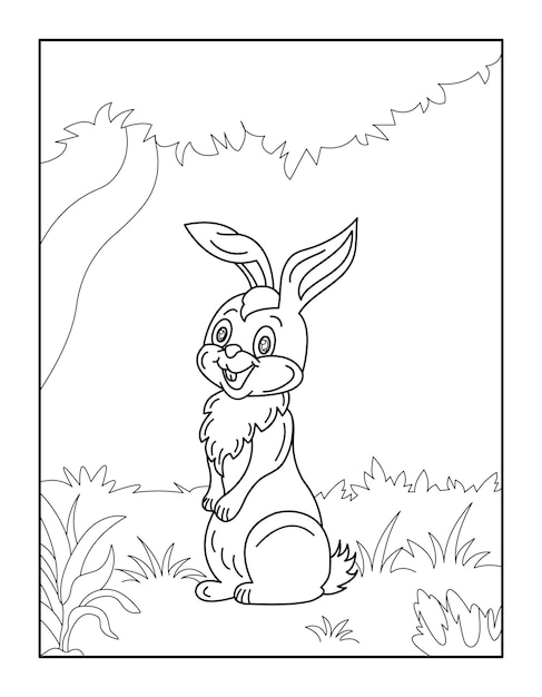 Happy Easter Coloring Page for kids Coloring book for relax and meditation