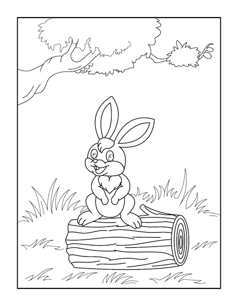 Happy Easter Coloring Page for kids Coloring book for relax and meditation