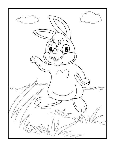 Happy Easter Coloring Page for kids Coloring book for relax and meditation