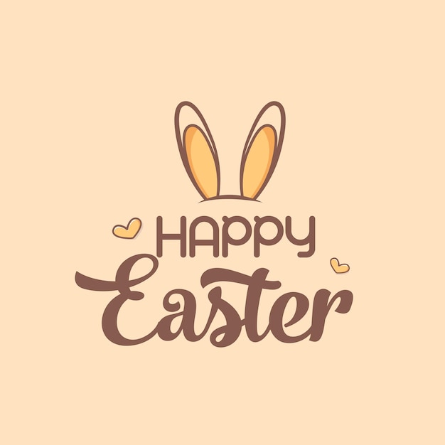 Happy easter cute bunny illustration Premium Vector