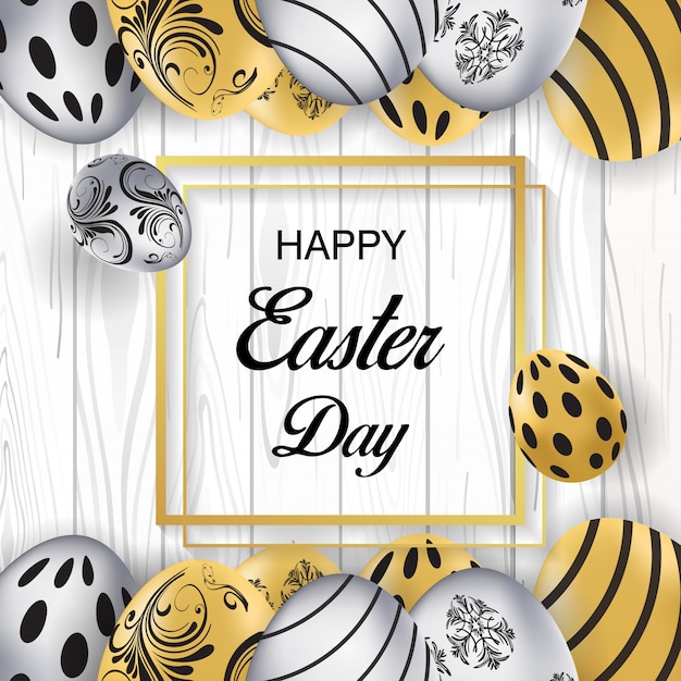 happy easter day background vector