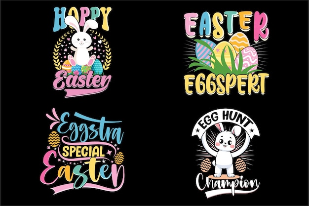 Happy Easter day Easter Day Typography colorful Bundle tshirt design