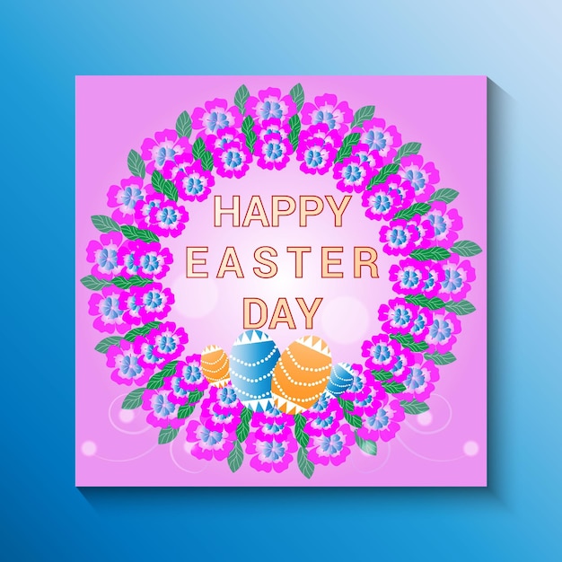 happy easter day instagram post template design