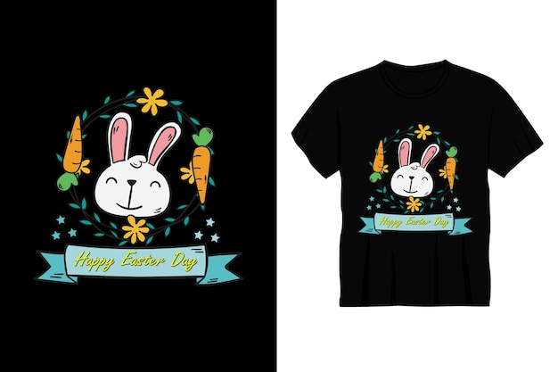 Vector happy easter day typography t shirt design