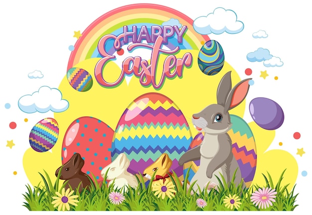 Happy Easter Day Vector for Banner or Poster Design