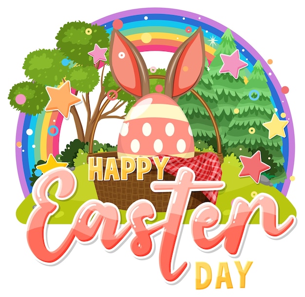 Happy Easter Day Vector for Banner or Poster Design