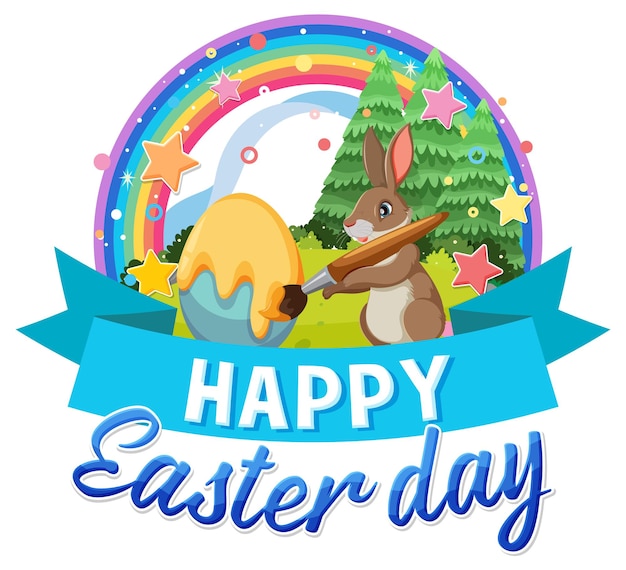 Happy Easter Day Vector for Banner or Poster Design