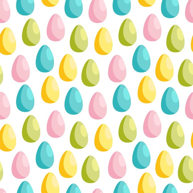 Vector happy easter easter eggs seamless pattern vector colorful eggs on white background design for holiday decoration home decor wrapping paper textile invitations