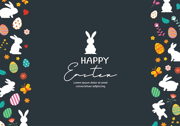 Happy easter egg greeting card background templateCan be used for cover invitation ad wallpaper