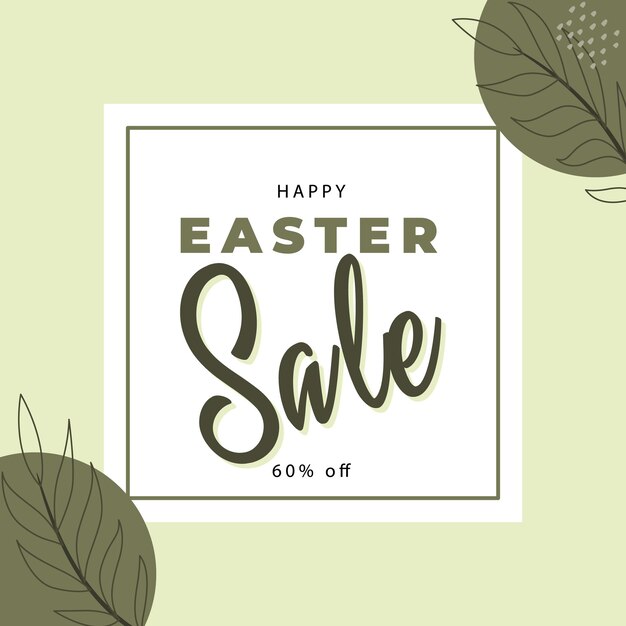 Vector happy easter egg sale post template design