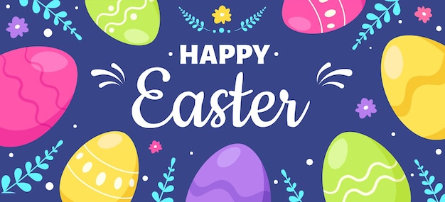 Happy Easter greeting card illustration design