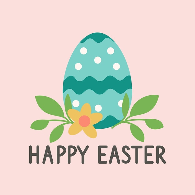 Happy easter greeting card vector design template for easter holiday vector illustration