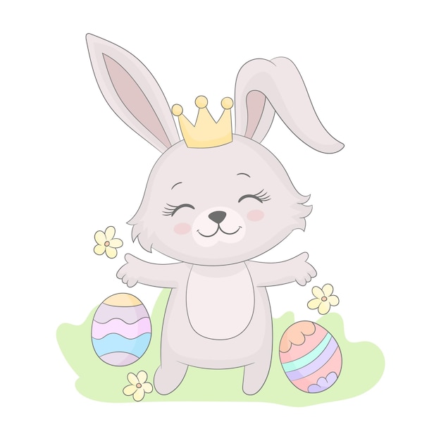 Happy Easter greeting card Vector illustration