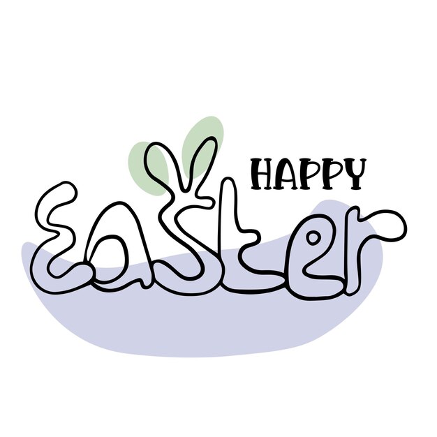 Vector happy easter lettering hand drawn