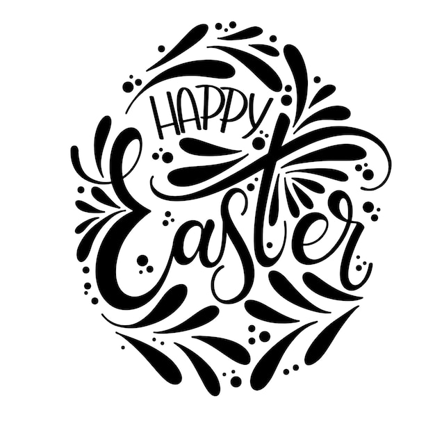 Happy Easter lettering. Hand written Easter phrases. Seasons Greetings