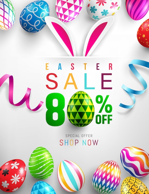 Happy easter sale banner